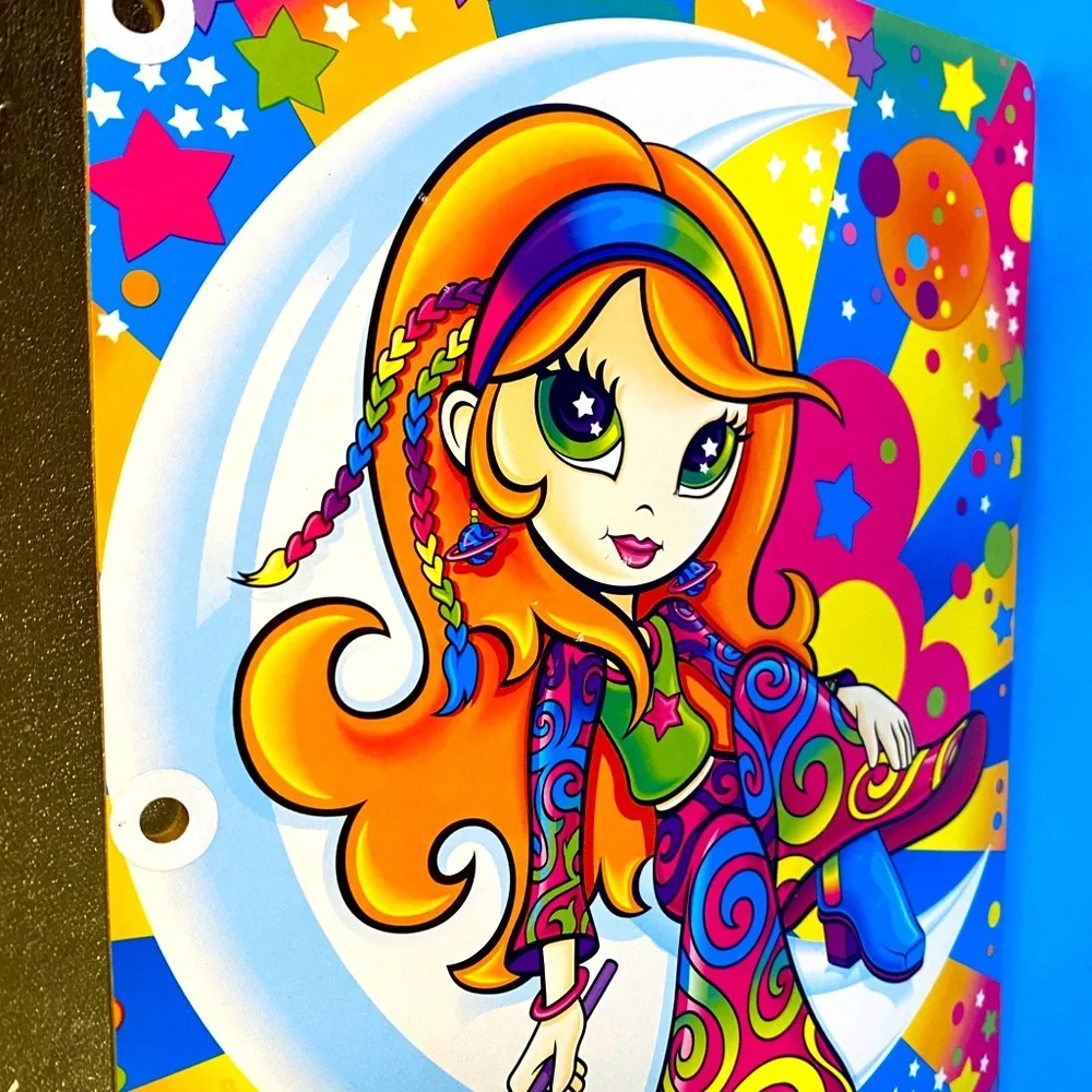 LISA FRANK VINTAGE FANTASTIC FASHIONS BUTTERFLY & DIVA MOON GIRL BINDER DIVIDERS